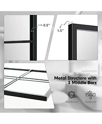 Metal Wall Mirror Large Window Decorative Farmhouse Mirror Square28'' x40''