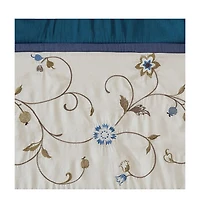 Embroidered floral embroidery Window Valance for Bedroom and kitchen, Lining and 3" rod pocket fits up to 1.25" diameter rod valances for wi