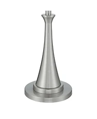 360 Lighting Karl Modern Floor Lamp Standing 63 3/4" Tall Brushed Nickel Metal White Tapered Drum Shade for Living Room House Bedroom Office Fami