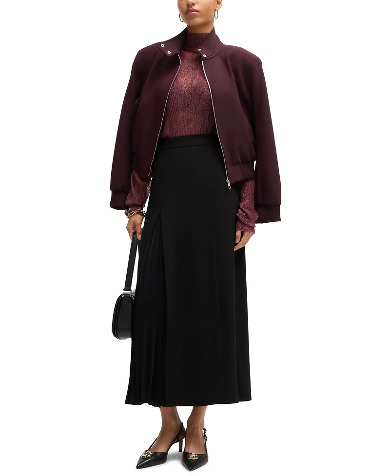 Boss by Hugo Boss Women's Plisse Detail Maxi Skirt
