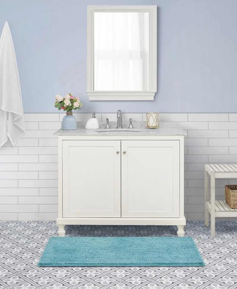 Laura Ashley Butter Chenille Bath Mat, 27" x 45"