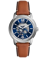 Fossil Men's Heritage Automatic Brown Leather Watch 43mm