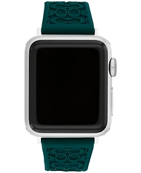 Coach Women's Emerald Green Silicone Strap for Apple Watch 38mm, 40mm, 41mm