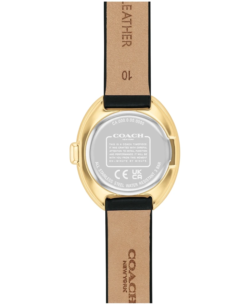 Coach Women's Sammy Black Leather Watch 22.5mm