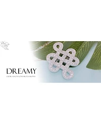 Bling Jewelry Eternal Celtic Love Knot Work Cubic Zirconia Pave Cz Brooch Pin Rhodium Plated Brass 1.2 Inch