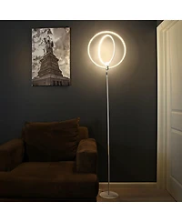Eclipse 79" Led Torchiere Floor Lamp with Adjustable Rings