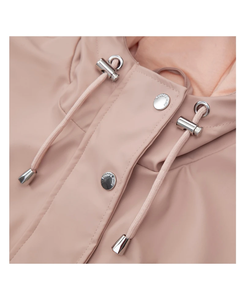 Rokka&Rolla Women's Waterproof Rain Coat Rubberized Jacket