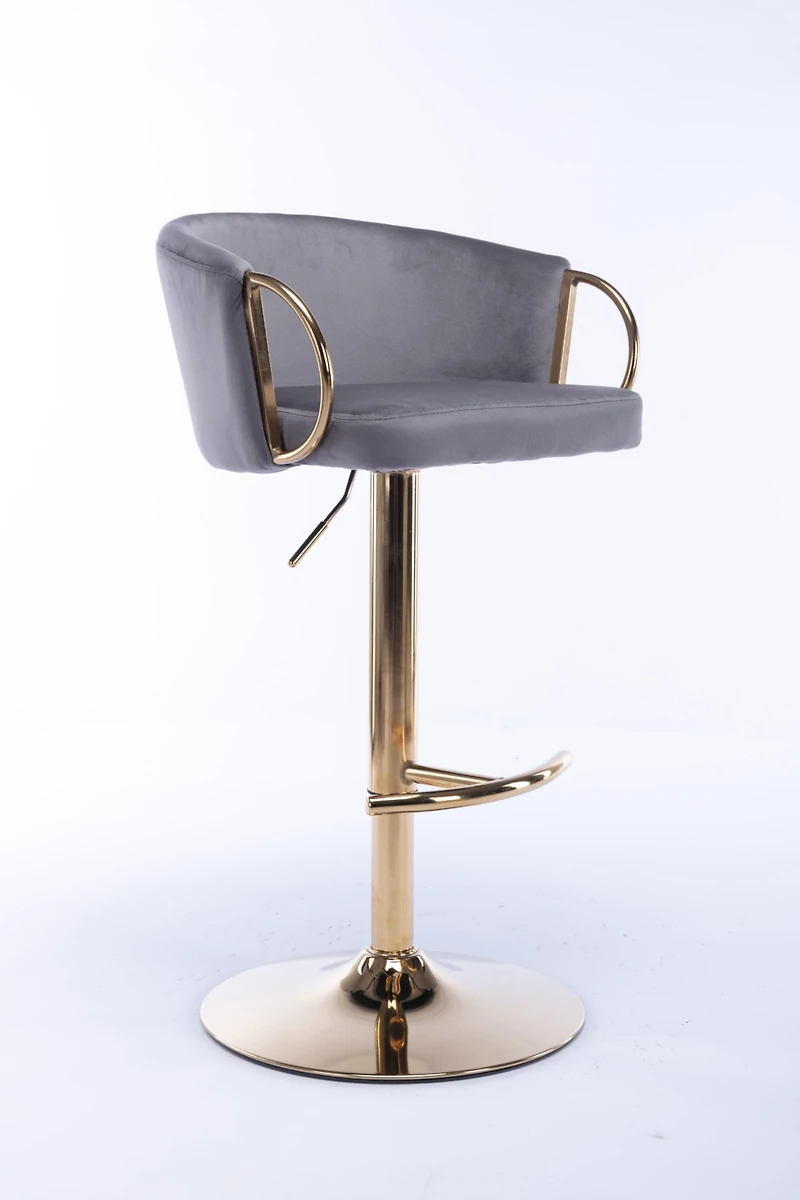 Streamdale Chrome Bar Stools with Adjustable Height and Footrest