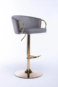 Streamdale Chrome Bar Stools with Adjustable Height and Footrest