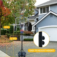 Streamdale Furniture Adjustable Height Portable Basketball Hoop with Water-Fillable Base