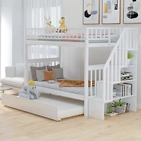Streamdale Twin Over Bunk Bed With Trundle And Storage