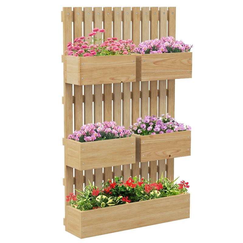 Adjustable Raised Bed with Trellis for Climbing Plants
