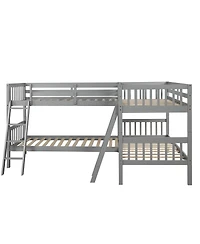 Streamdale Furniture L-Shaped Bunk Bed With Ladder, Twin