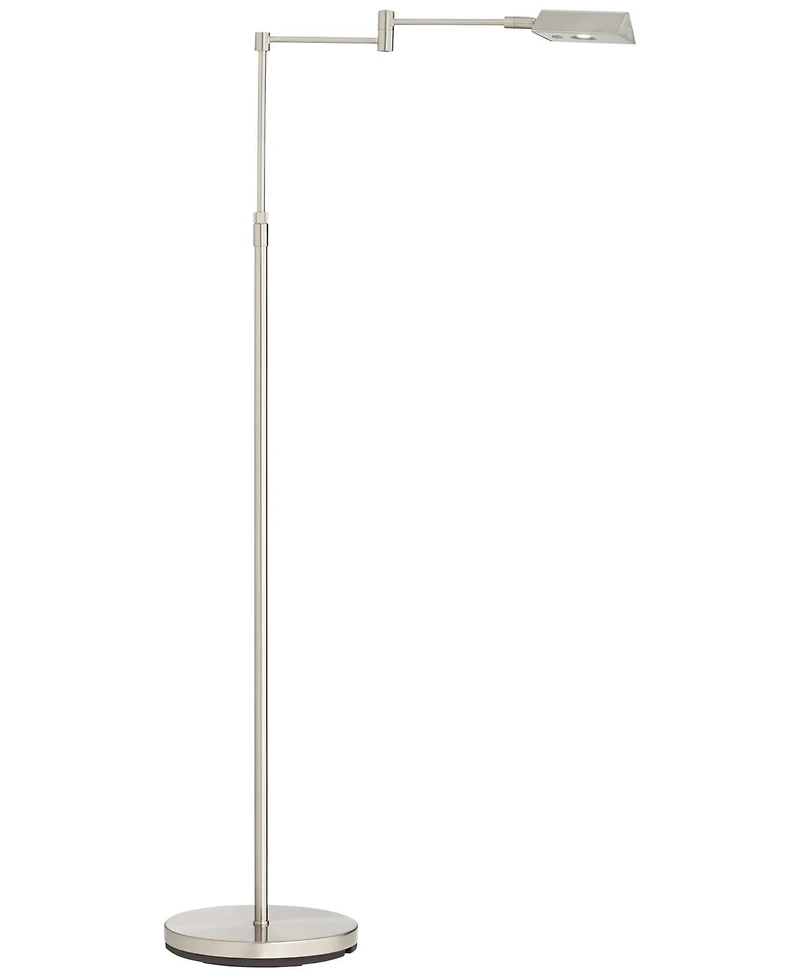 360 Lighting Zema Traditional Pharmacy Floor Lamp 49 1/2" Tall Brushed Nickel Led Adjustable Swing Arm for Living Room Reading Bedroom Offic