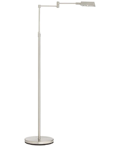 360 Lighting Zema Traditional Pharmacy Floor Lamp 49 1/2" Tall Brushed Nickel Led Adjustable Swing Arm for Living Room Reading Bedroom Offic