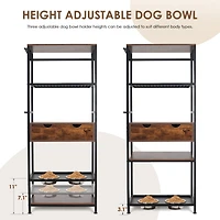 Streamdale Furniture Premium Dog Feeding Station with Storage and Adjustable Height