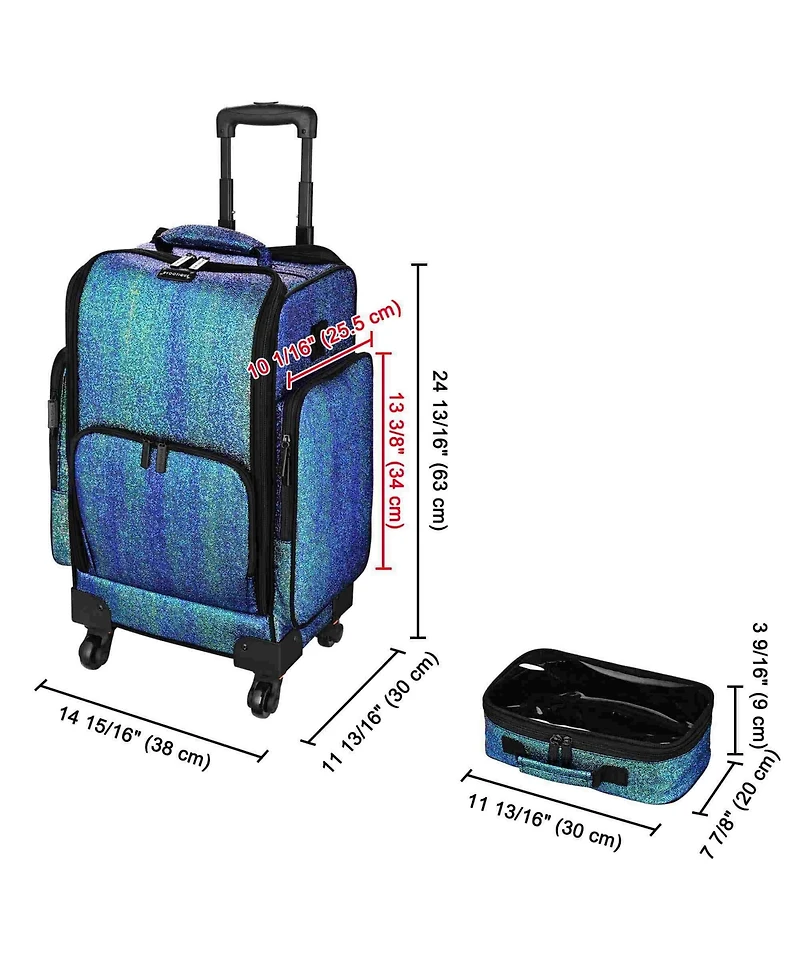 Byootique Soft Sided Rolling Makeup Train Case Cosmetic Organizer Trolley Artist