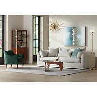 Possini Euro Design Kinsey Modern Glam Style Torchiere Floor Lamp Standing 72.5" Tall Antique Brass Gold Metal Stone Pattern Glass Cylinder Shade for