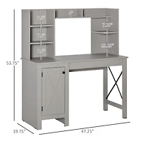 Homcom Computer Office Desk W/ Hutch Storage Cabinet,