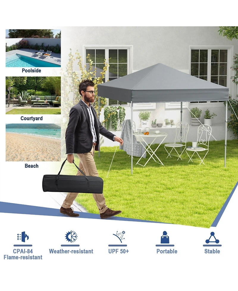 Outdoor Pop-Up Canopy Tent with Upf 50+ Sun Protection for Patio or Events