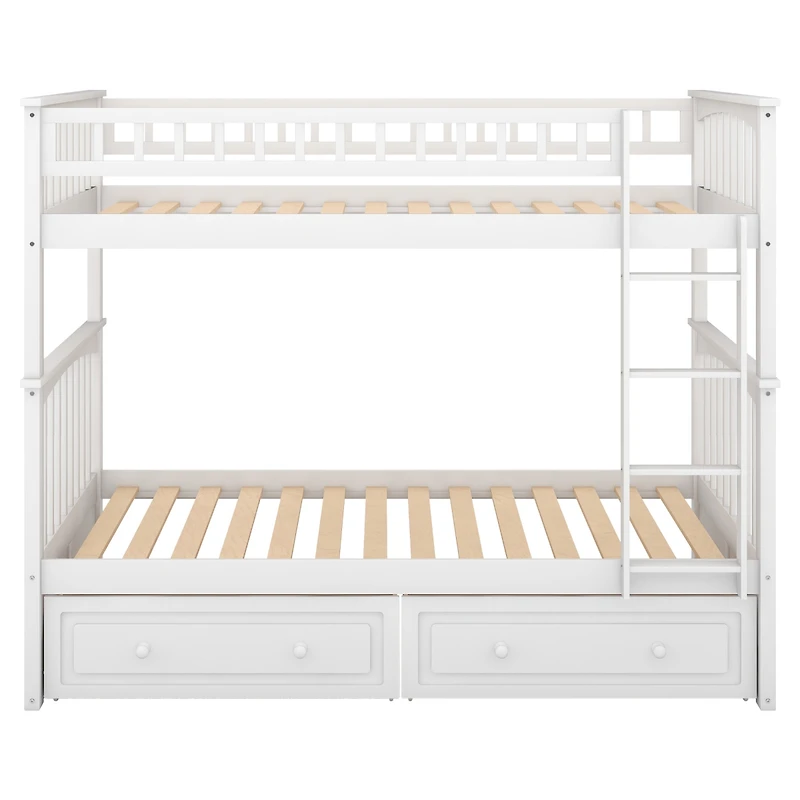 Streamdale Twin Over Twin Bunk Bed With Drawers, Convertible Beds