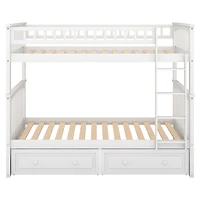 Streamdale Twin Over Twin Bunk Bed With Drawers, Convertible Beds
