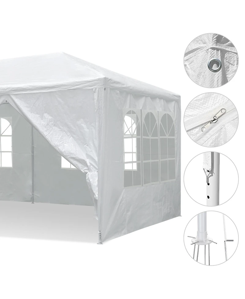 10' x 20' Party Wedding Tent Canopy Outdoor Heavy Duty Pavilion Cater Event White