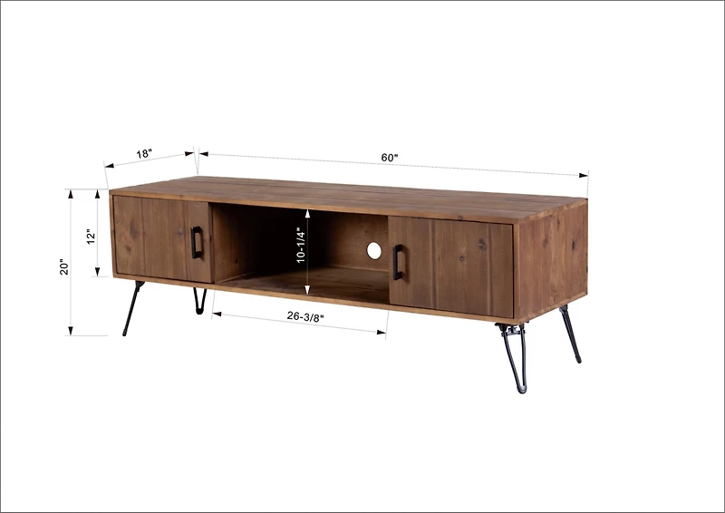 Streamdale Reclaimed Wood Media Tv Stand with Storage