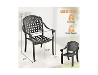 Slickblue Set of 2 Cast Aluminum Patio Chairs with Armrests