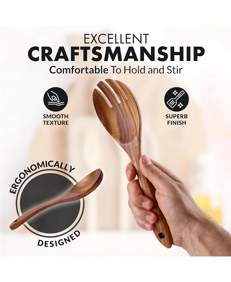 Zulay Kitchen Premium 8-Piece Wooden Spoons for Cooking