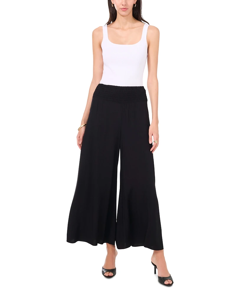Vince Camuto Women's Smocked-Waist Wide-Leg Pants