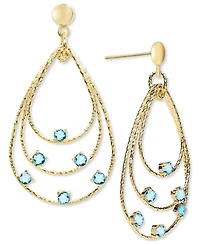 Rhodolite Garnet Triple Teardrop Drop Earrings (1-3/4 ct. t.w.) 14k Gold over Sterling Silver (Also available Citrine & Blue Topaz)