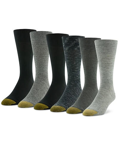 Gold Toe Men's 6-pack Cambridge Solid Crew Socks