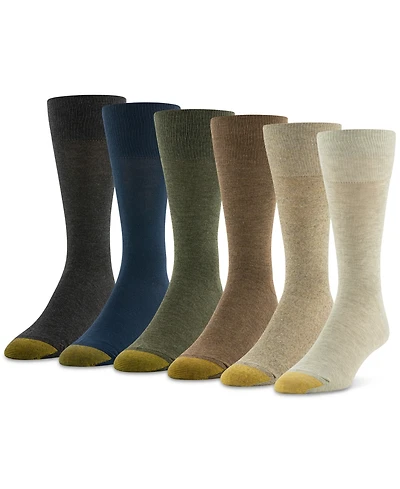 Gold Toe Men's 6-pack Cambridge Solid Crew Socks