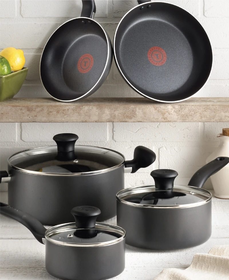 T-Fal Initiatives Aluminum Nonstick 18PC Cookware Set