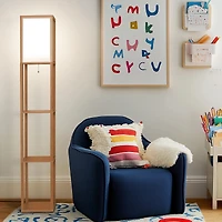 Maxwell 63" Led Shelf Column Floor Lamp with Lantern Shade