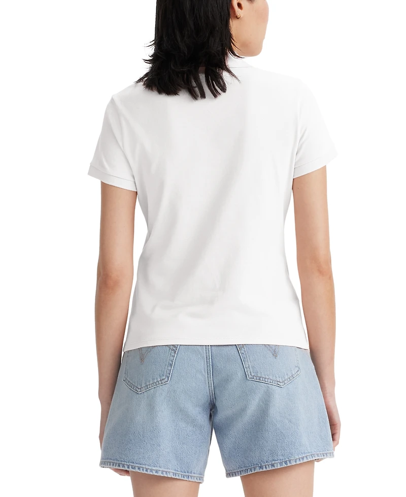 Levi's Women's Crown-Logo Shirt-Sleeve Polo Shirt
