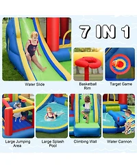 Inolait Inflatable Kid Bounce House Slide Climbing Splash Park Pool Jumping Castle Without Blower
