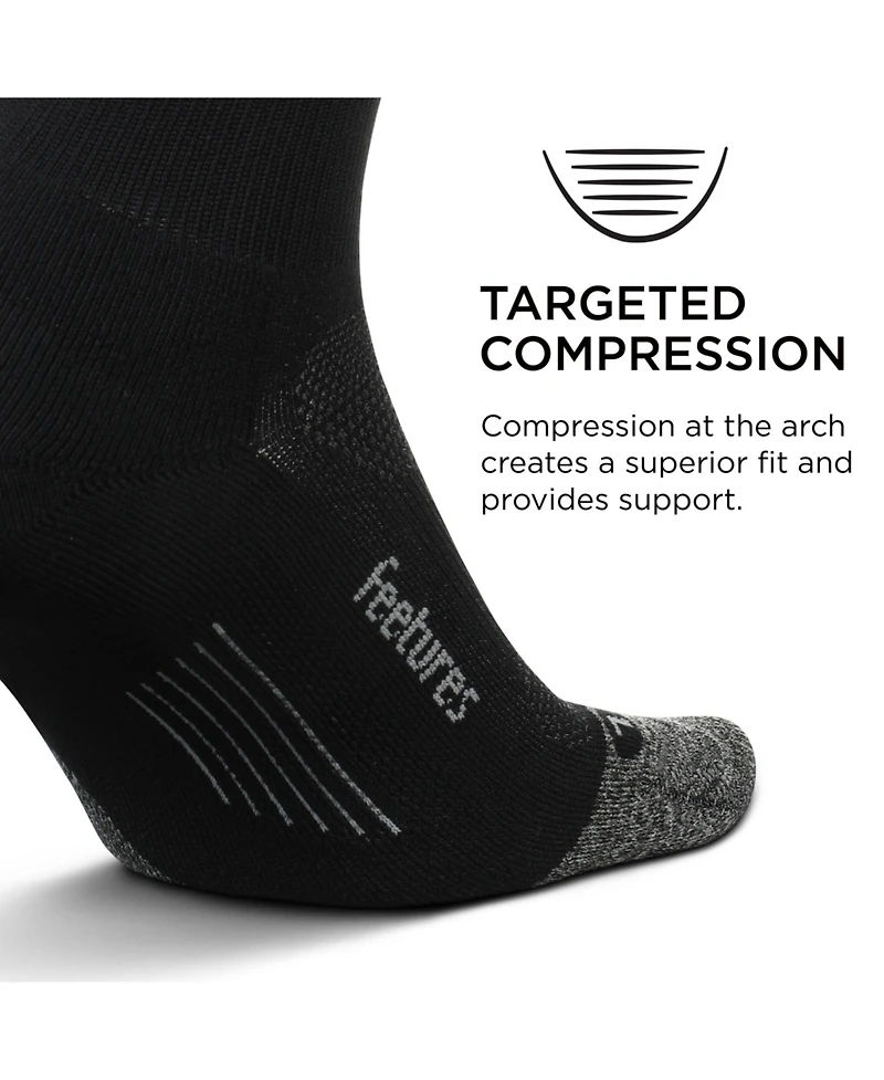 Feetures Men's Elite Light Cushion Mini Crew Sock - Sport with Targeted Compression