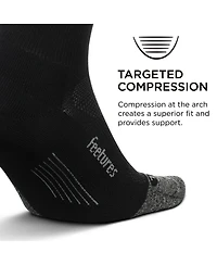 Feetures Men's Elite Light Cushion Mini Crew Sock - Sport with Targeted Compression