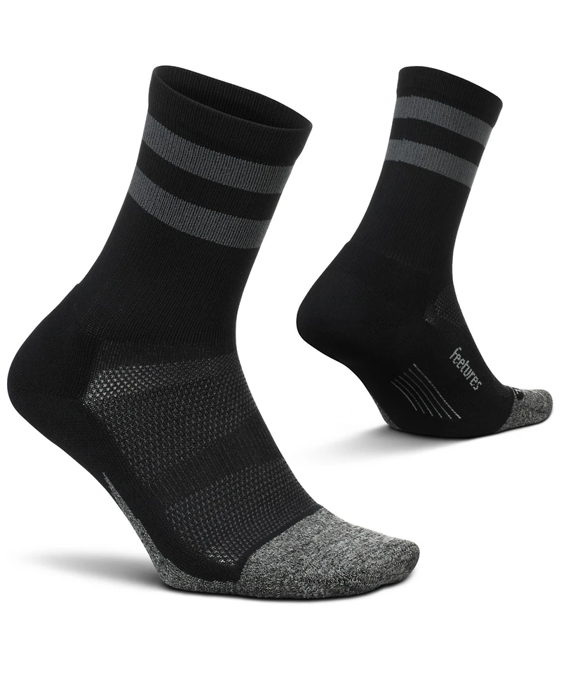 Feetures Men's Elite Light Cushion Mini Crew Sock - Sport with Targeted Compression