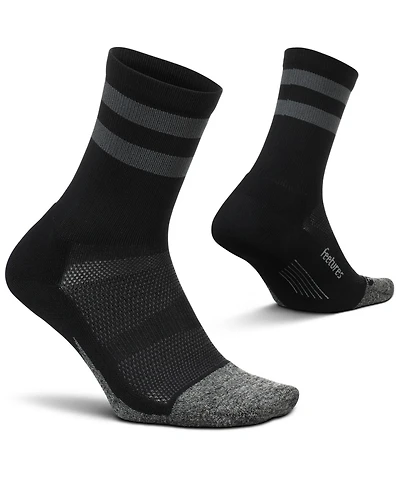Feetures Men's Elite Light Cushion Mini Crew Sock - Sport with Targeted Compression