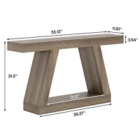 Tribesigns Farmhouse Console Table, 55-Inch Rustic Sofa Table with Storage, Industrial Wooden Entryway Table for Hallway