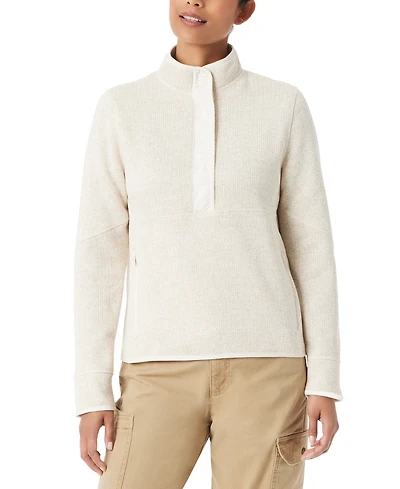 Bass Outdoor Women's Mixed-Media Mock-Neck Sweatshirt