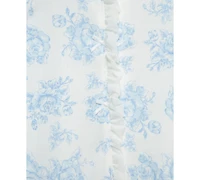 Little Me Baby Girls Cotton Blue Roses Footie & Headband Set