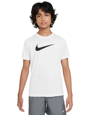 Nike Boys and Girls 6-20 Legend Swoosh-Logo Crewneck Dri-fit T-Shirt