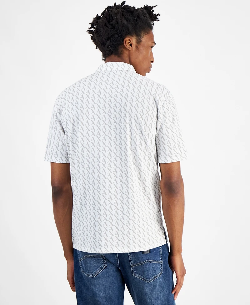 A|X Armani Exchange Men's Regular-Fit Logo-Print Polo Shirt