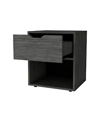 Fm Furniture Elliott Nightstand with Elegant Drawer and Open Shelf