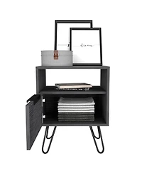 Fm Furniture Vienna Nightstand, Shelves, Hairpin Legs