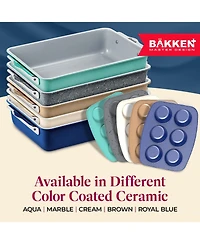 Bake with Elegance: 6-Cup Cake/Muffin Pan Set - Blue, Teal, Marble, Golden, Cream